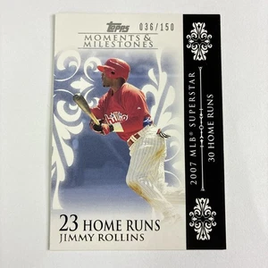 Tarjeta de 23 jonrones Jimmy Rollins 2008 Moments & Milestones #25/150 - Imagen 1 de 3
