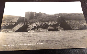 Brean Down old Fort and Flagstaff Mound, nr Burnham-on-Sea, Somerset RPPC 1929 - Picture 1 of 3
