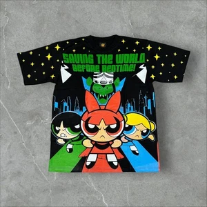 Powerpuff Girls Cartoon Network AOP Size XL Double Sided Short Sleeve T-Shirt - Picture 1 of 8