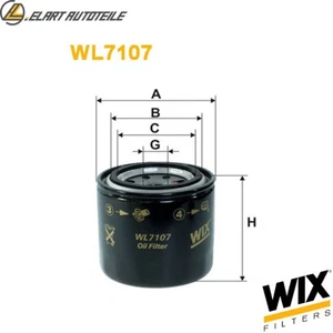 ÖLFILTER WL7107 FÜR ROVER 200/II/Hatchback/Convertible 400/Tourer 600 AIXAM - Picture 1 of 8