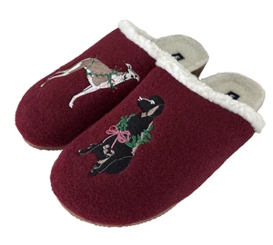 Zapatillas Zueco Forradas Sherpa Lands' End Borgoña Multi Perros Casa Zapatos Talla 8 - Imagen 1 de 7