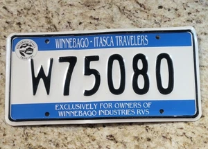 Vintage Winnebago-Itasca Travelers License Plate RV Owners Exclusive - Picture 1 of 3