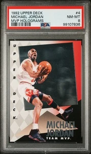 1992 UD MVP HOLOGRAMS #4 MICHAEL JORDAN PSA 8 - Picture 1 of 2
