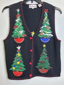 Bechamel Christmas Vest Sz Small. Christmas Trees Holiday Ugly Christmas Sweater - Picture 1 of 9