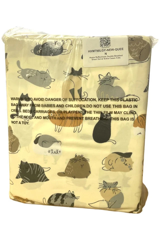 Juego de Sábanas Doble Cepillado Home Reflections con Estuches Extra Gatos Foto 1 de 1