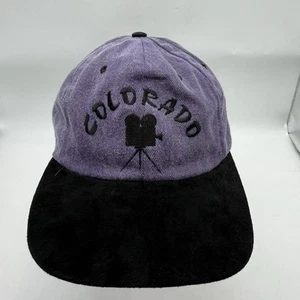 VTG Colorado Film Festival Hat Mens OSFM Strap Back Black Purple 1999 Y2K - Picture 1 of 9