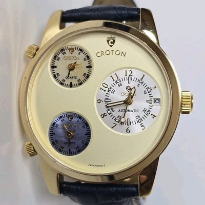 Croton Triple Time Automatic Quartz Watch 41mm - Image 1 of 4