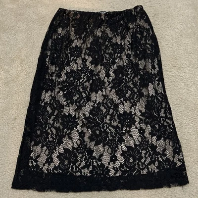 Women’s Apt 9 Black Pencil Lace Skirt Medium - Image 1 of 4