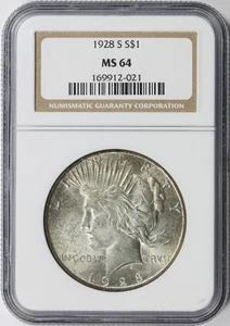 1928-S $1 Peace Dollar NGC MS64 - Bild 1 von 4