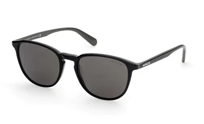 Moncler ML0189-F 05D satinado negro redondo polarizado gafas de sol marco 54-18-145 Foto 1 de 2