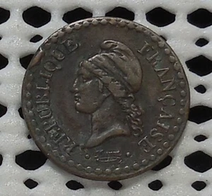 1849 A FRANCE SECOND REPUBLIC 1 CENTIME BRONZE COIN - Picture 1 of 2