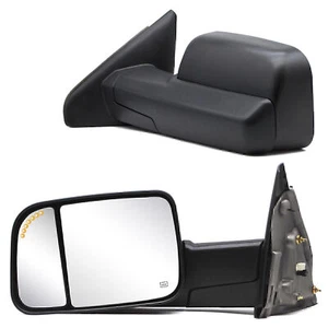 Power Signal Tow Mirrors For 2004-2008 Ram 1500 2500 3500 Left+Right Side Black - Foto 1 di 12