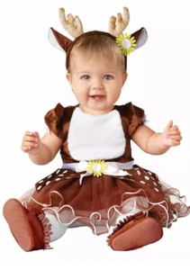 Stagioni 2 Pezzi - Costume Cervo Bambino - Neonato 12M - 18M Nuovo (Halloween/Vestire) - Foto 1 di 5