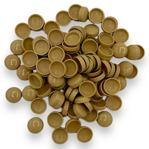 Buff braun, zweiteilig glänzend 10/12g Kuppel Schraube Druckknopflasche ™ Abdeckung Kunststoffschrauben - Bild 1 von 3