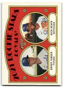 2021 TOPPS HERITAGE 2021 ROOKIE STARS - ROYALS - BRADY SINGER/NICK HEATH PR50 RC