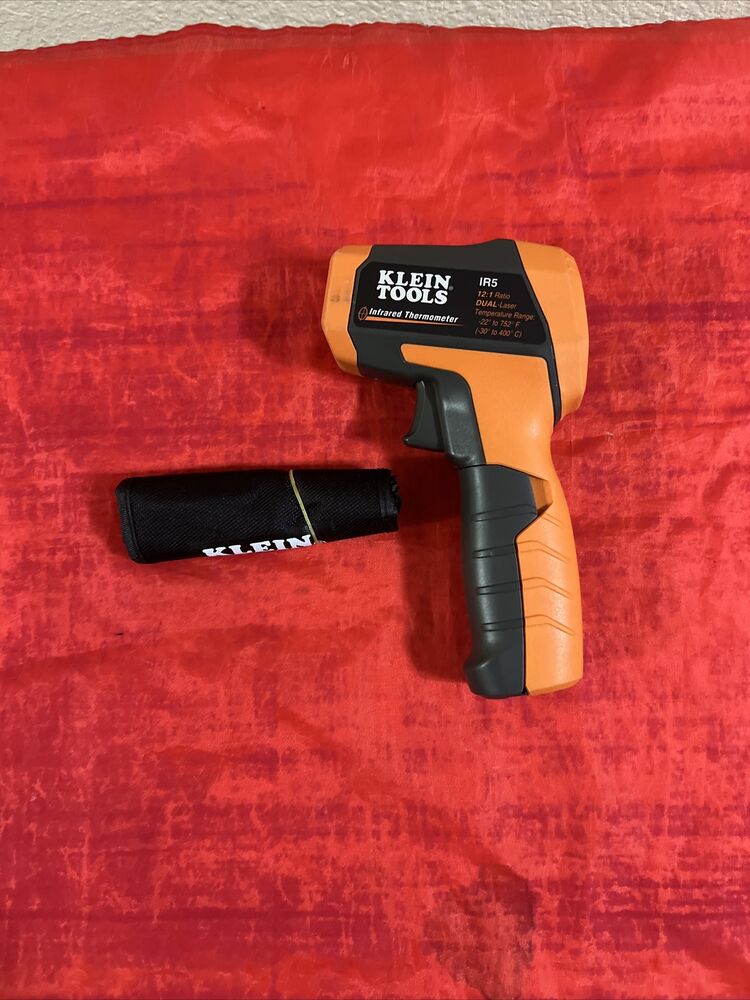 Klein Tools IR5 Dual Laser Infrared Thermometer comes with pouch