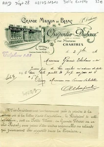 Dépt 28 - Chartres 17 Rue Marceau - Belle Entête d'un Commerce du 02/09/1910 - Picture 1 of 1