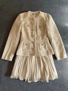 Self-Portrait Sequin Boucle Tailored Mini Dress Size UK6 - Foto 1 di 10