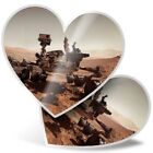 2 x Heart Stickers 10 cm - Mars Rover Robot Space NASA #14213