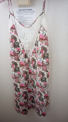 UNDERCOVER Camicia da notte vintage anni 80 Victoria’s Secret etichetta oro abito slip donna L