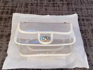 New Med Size Clutch Clear Chain Shoulder Straps & Ivory Trim NFL Games - Bild 1 von 11