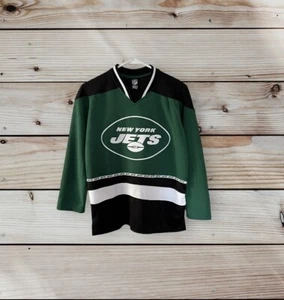 NWT New York Jets NFL Team Apparel Kid’s Size 14 - 16 Hockey Style Sweater - Picture 1 of 5