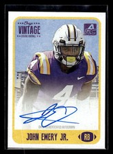 2021  Onyx Vintage College Football #CAJO John Emery Jr Blue Rookie Auto Blue