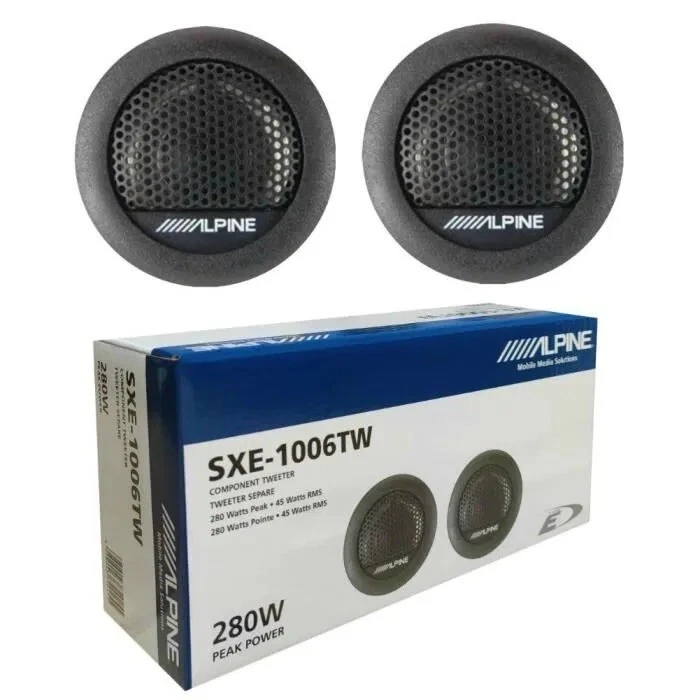 ALPINE SXE-1006TW Car Van 1" 3cm 280 Watts Dome Tweeters Speaker Genuine Pair - Image 1 of 1