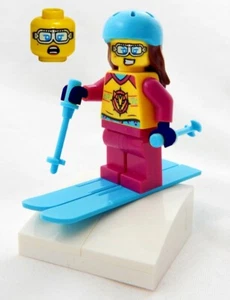 NEW LEGO SKIER MINIFIG LOT city town sports female ski slope winter sports - Picture 1 of 1