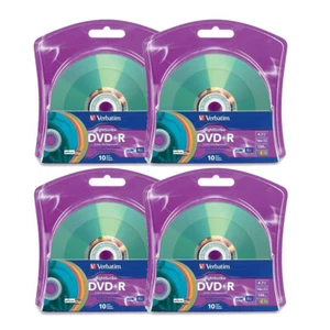 Verbatim LightScribe DVD+R 40pk Assorted Colors - Laser Etch Prints To Disc - Picture 1 of 5