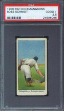 1909 E92 Dockman & Sons Boss Schmidt PSA 2.5 Detroit Tigers