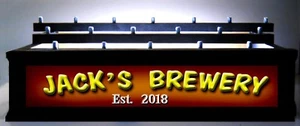 BLACK FINISH LIGHTED 18 BEER TAP HANDLE DISPLAY -PERSONALIZED BREWERY - Picture 1 of 1