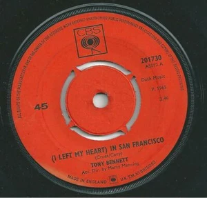 Tony Bennett I left my heart in San Francisco 1960's Vinyl 45 rpm 1st pressing - Bild 1 von 2