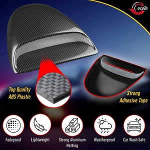 AAG Carbon Fiber Painted ABS Plastic Racing Air Flow Vent Hood Scoop Universal 4 - Foto 1 di 9