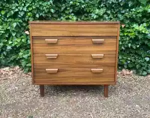 VINTAGE MID CENTURY UNIFLEX Q RANGE TALLBOY CHEST OF DRAWERS - Picture 1 of 10