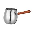 Stainless Steel Turkish Coffee Pot Chocolate Melting Pan Leakproof for Warm Tea