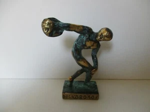 DISCOBOLO BRONZO ANTICHIZZATO MADE IN GRECIA ANNI '90 - Picture 1 of 2