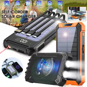 36000mAh Solar Power Bank Portable USB Cell Phone Charger Fast Wireless Charging - Picture 1 of 47