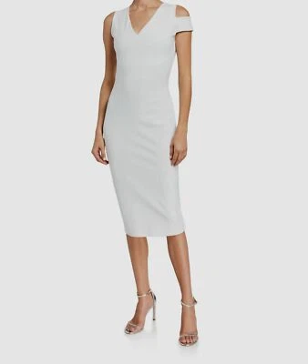 $695 Chiara Boni 女式纯色白色露肩紧身连衣裙 IT 38/美国 2 码 — 第 1/4 张图片