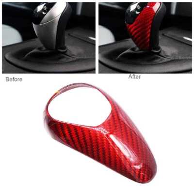 Red For BMW M2 M3 M4 M5 14-17 X5M 2015 Carbon Fiber Gear Shift Knob Head Cover  - Image 1 of 4