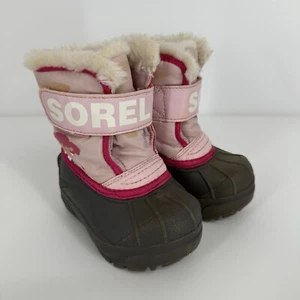 Sorel Snow Boots Toddler Girls Size 5 Pink FLAWS - Picture 1 of 7