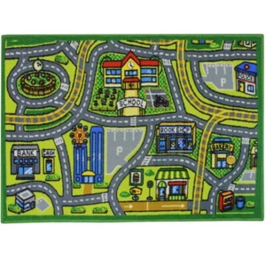 JVL Machine Washable Road Map Children's Playmat 80x110cm, Playroom and Bedroom - Picture 1 of 9