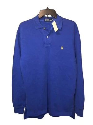 NOS Mens Vtg 90s Polo Ralph Lauren M Royal Blue Shirt Pony NWT NEW Oversized Y2K - Image 1 of 4