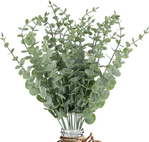 20Pcs Eucalyptus Stems Artificial Eucalyptus Leaves Stems Artificial Fake Flower - Picture 1 of 12
