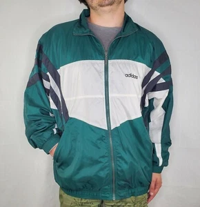 Vintage Adidas Santiago Forest Green Warmup Jacket Windbreaker XL X-Large EUC - Bild 1 von 7