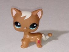 LITTLEST PET SHOP #1170 Shorthair Tan & Brown Cat AUTHENTIC great condition!