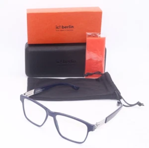 NEW IC! BERLIN MODEL META TRUE BLUE HD SILVER AUTHENTIC FRAMES EYEGLASSES 55-17 - Picture 1 of 4