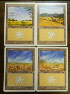 MTG Starter Plains Basic Lands x4 (1 Of Each Picture) Excellent Unplayed NM - Picture 1 of 2