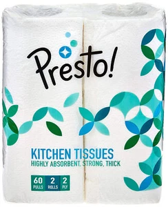 Kitchen Tissue Paper Color White Pack Of 2 Rolls 60 Pulls Per Roll - Picture 1 of 4