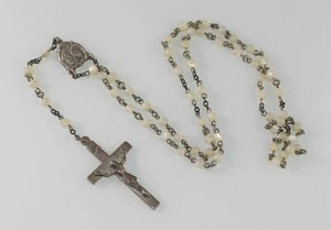 Vintage CREED STERLING Moonstone Rosary - Picture 1 of 7